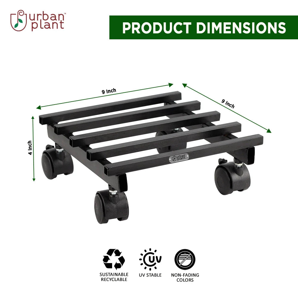 Urban Plant Square Caddy with Wheel Rolling Plant Stand